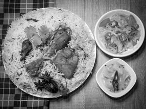 Dry Chicken Biryani (H)