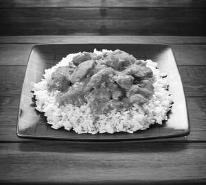 White Rice with Chicken Kulambu