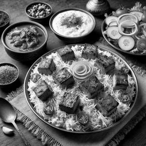 Paneer Tikka Biryani(served With Raita And Gravy)