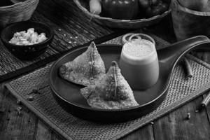 Cold Coffee + Aloo Masala Samosa