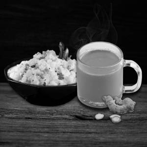 Upma + Ginger Chai/chai/kaapi