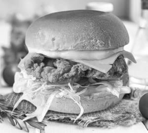Fried chicken cheese burger