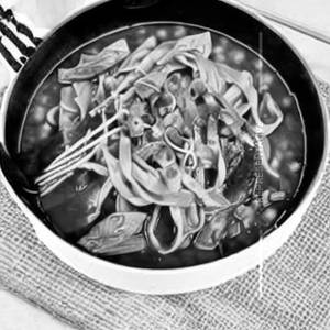 Veg Korean Noodles On Top Gravy