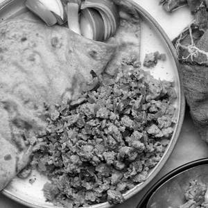 Plain Paratha With Egg Bhurji