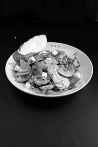 Grilled English Vegetable Salad With Crumbled Feta