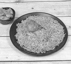 Aloo Biryani with Chicken Chaap