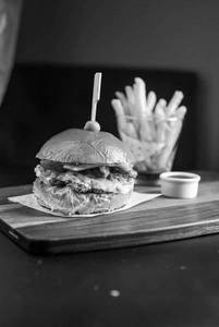 Single Buff Patty Cheese Burger With Bacon & Fried Egg