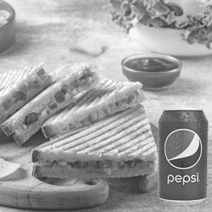 Veg Grill Cheese Sandwich With Pepsi Can