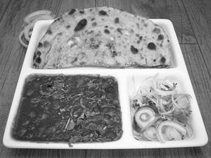 Naan Stuffed Aloo With Chana Masala