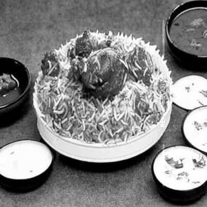 Mutton Lazeez Dum Biryani.