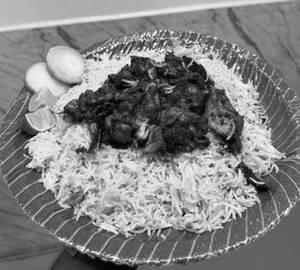 Bagara Rice+Chicken Fry (serves one)