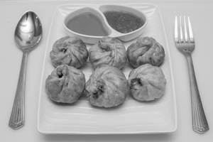 Veg pan fried momos [6 pieces]