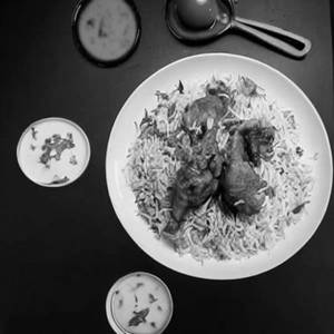 Chicken fry piece biryani full