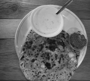 2 Aloo Paratha With Veg Raita and Achar