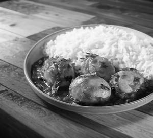 Egg Curry With Rice Bowl