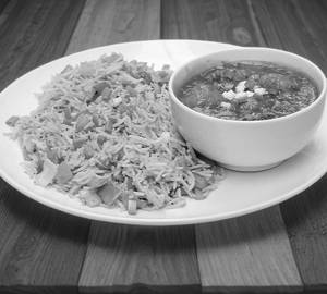 Veg Fried Rice + Chilli Paneer Gravy