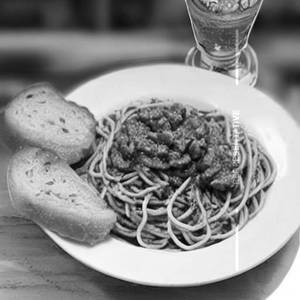 Spaghetti Mushroom In Pesto Sauce