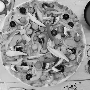 Cheese Mushroom Olive Pizza