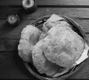 Aloo Stuffed Puri with Green Chutney Spicy Green Mirchi Achar
