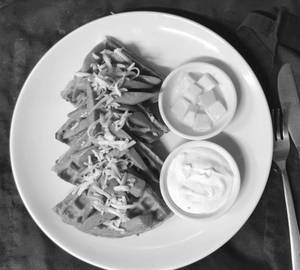 Savory Waffle With Chicken Sausage & Cheese