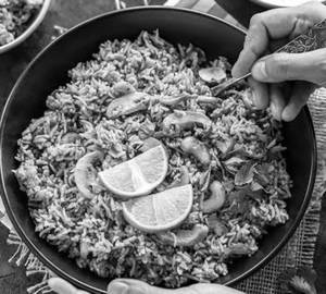 Mushroom biryani