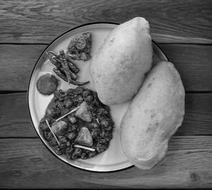 Delhi Style Stuffed Bhature with Chole