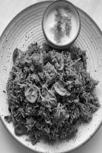 Mushroom Biryani (600 Ml) +  Raita
