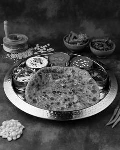 American Corn Parantha Thali