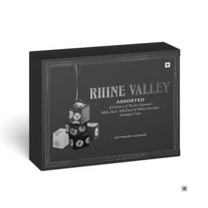Rhine Valley Gianduja Cubes 12 Pcs Assorted (3 Pcs Each Of Milk, Dark, White, Extra Dark) 144G