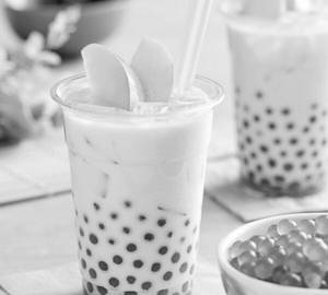 Green apple boba shake