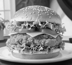 Crispy chicken cheese burger