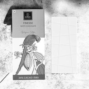 ZOROY Belgian Style White Chocolate Bar 58 Gms