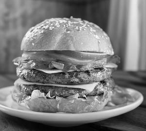 Double Decker Burger With Cheese