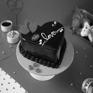 Valentine  Heart Shape Dutch Chocolate Fantasy Eggless Cake 500gms.