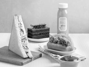 Choice of 2 Veg Sandwiches/Savouries + Beverage + Pastry