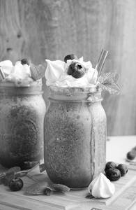 Blueberry ice cream milkshakes