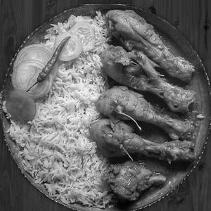 Veg Fried Rice With Chicken Leg Curry (1 Big Size )
