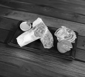 Egg chicken kebab roll