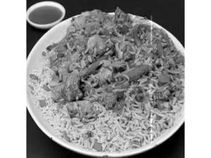 Chilli Garlic Mutton Fried Rice