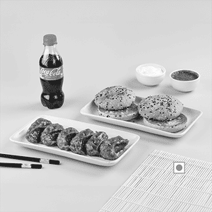 Veg Pan Fried Momo In Hot Garlic Sauce 6P+Bun Toast 2P+1 Coke 250ML