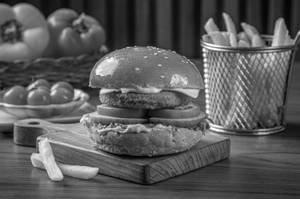 Veg Burger With Fries