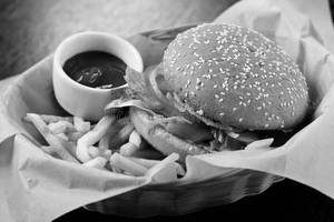 Burger  with fries
