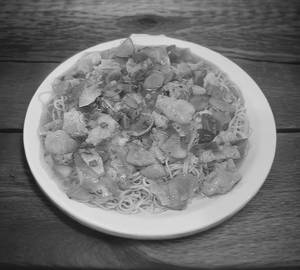 Prawns chow mein