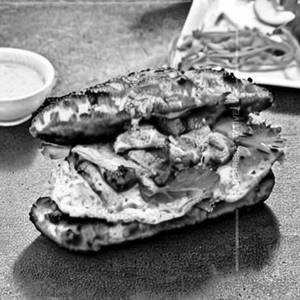 Egg tandoori chicken  sandwich
