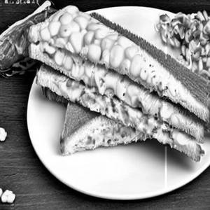 Double egg cheese corn sandwich