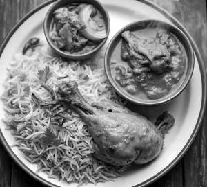Chicken Biryani with Chicken Chaap