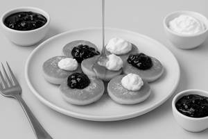 Blueberry Cream Cheese Mini Pancakes [8 Pieces]