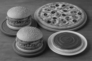 Veg Burger [2Pc] With Farm House Pizza[Medium] And Nutella Pan Cake