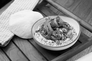Grilled Mushroom Hummus Salad