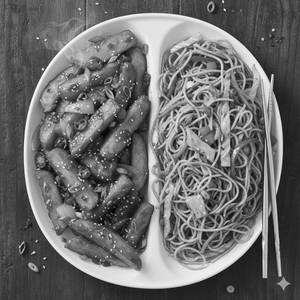 Chilli Potato + Veg Noodles